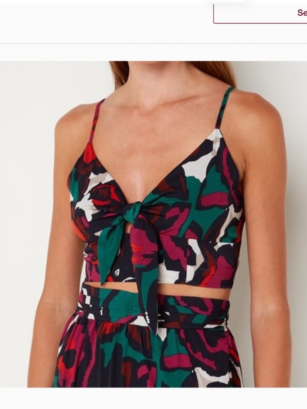 Ba&sh Pila Tie Front Crop Top Size S